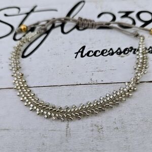 Miyuki Silver Adjustable Bracelet